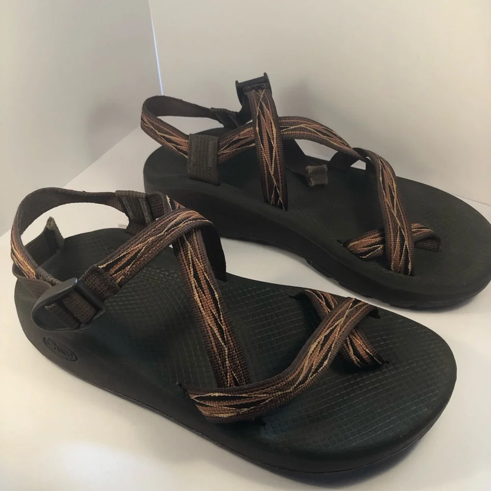 Men's Chaco Z/2 Rapid Pro Adjustable Strap Brown/Black and Tan Sandals Size 10 - Picture 2 of 9